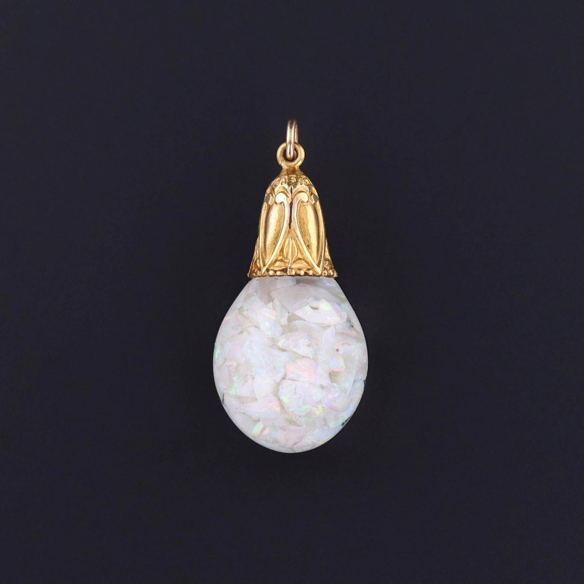Vintage Floating Opal Pendant of 14k Gold - Trademark Antiques