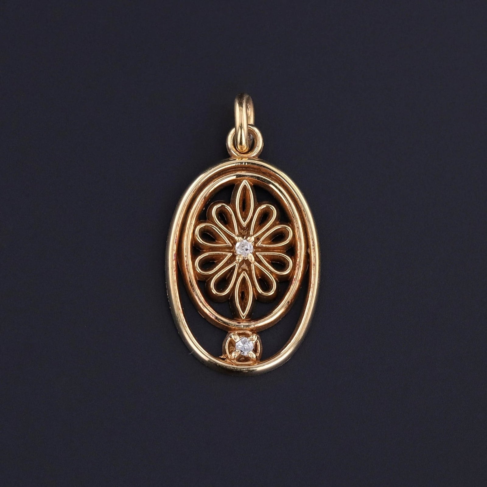 Vintage Flower Pendant of 10k Gold - Trademark Antiques
