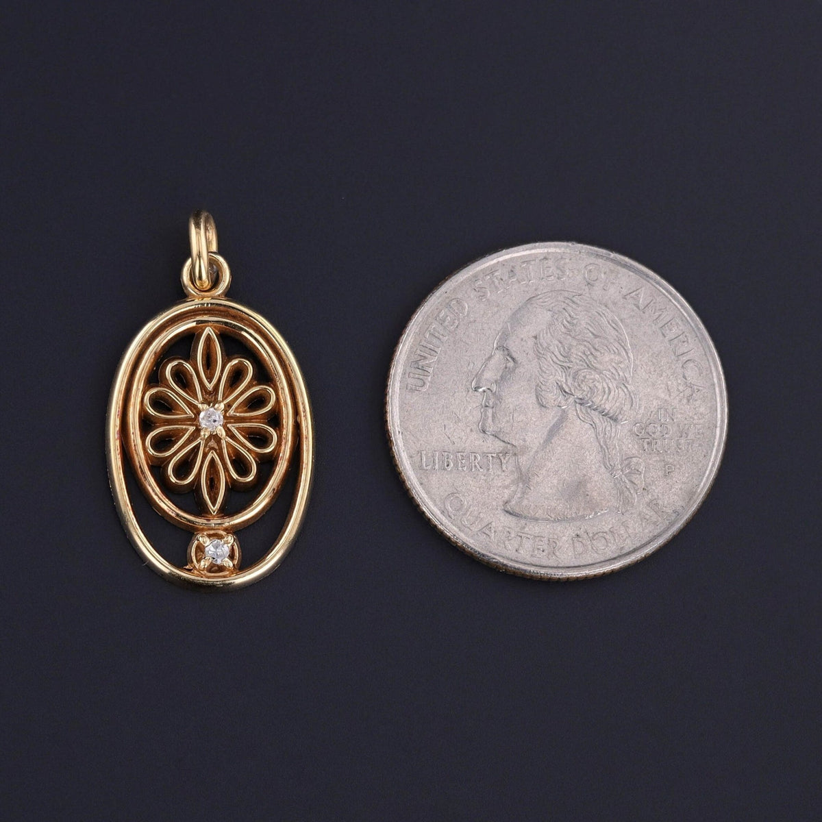 Vintage Flower Pendant of 10k Gold - Trademark Antiques