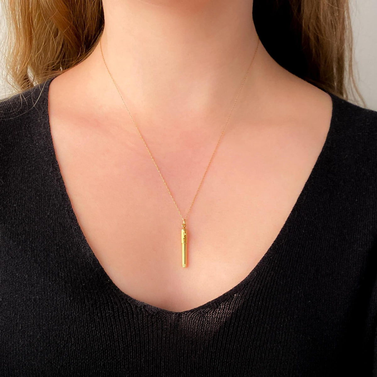Vintage Fountain Pen Charm of 14k Gold - Trademark Antiques