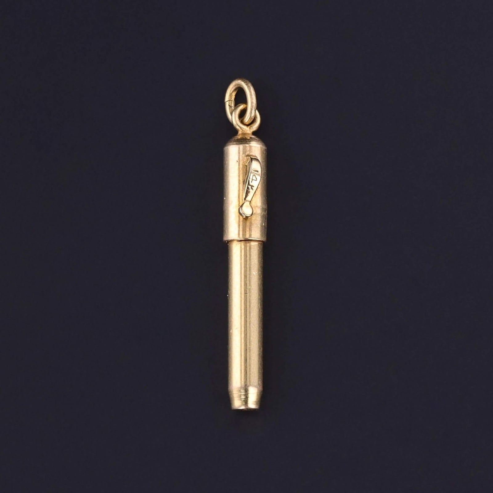 Vintage Fountain Pen Charm of 14k Gold - Trademark Antiques