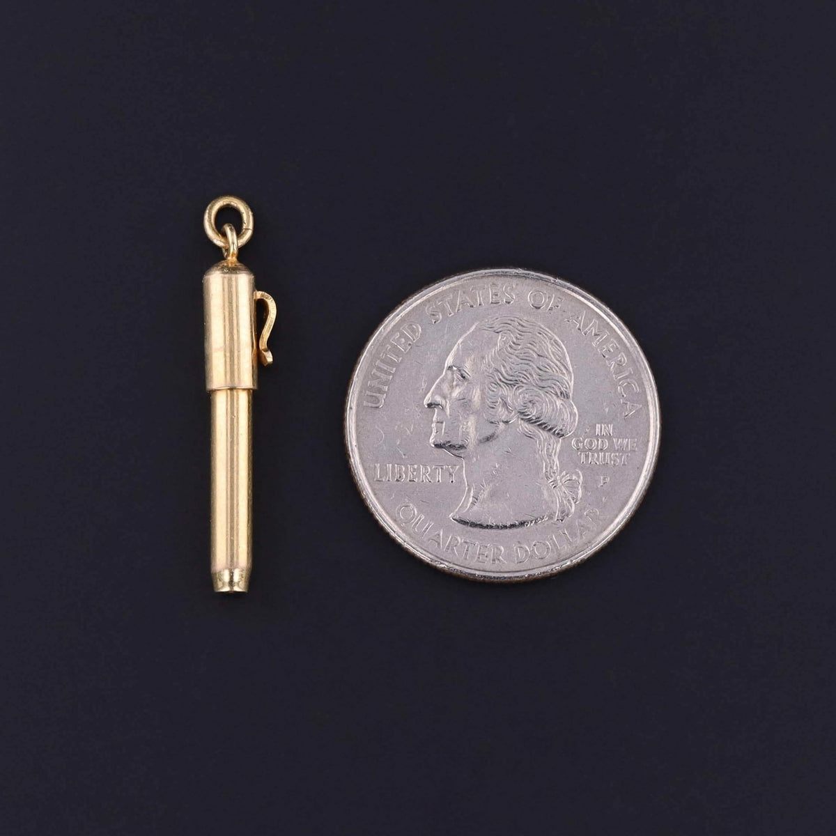 Vintage Fountain Pen Charm of 14k Gold - Trademark Antiques