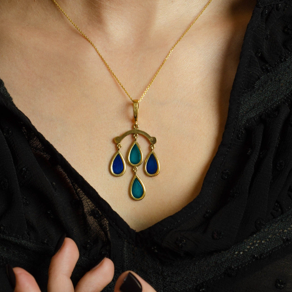 Vintage Frascarolo Plique - a - Jour Pendant of 18k Gold - Trademark Antiques