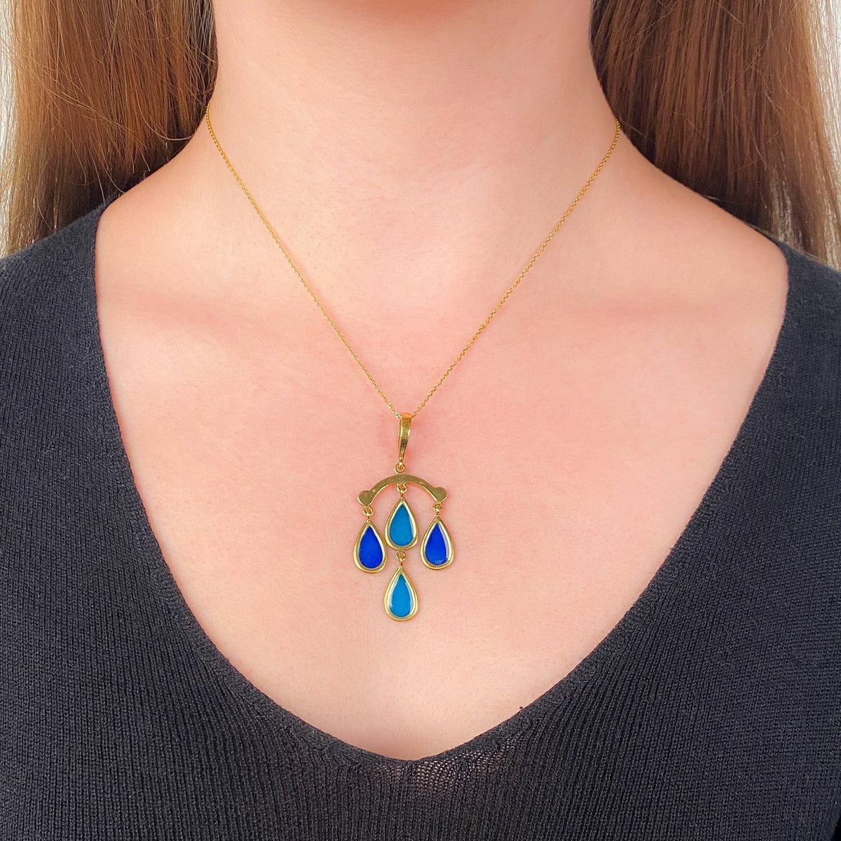 Vintage Frascarolo Plique - a - Jour Pendant of 18k Gold - Trademark Antiques