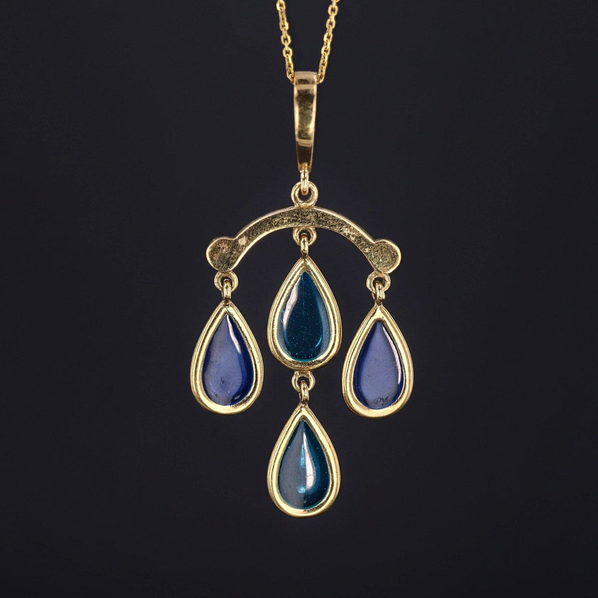 Vintage Frascarolo Plique - a - Jour Pendant of 18k Gold - Trademark Antiques