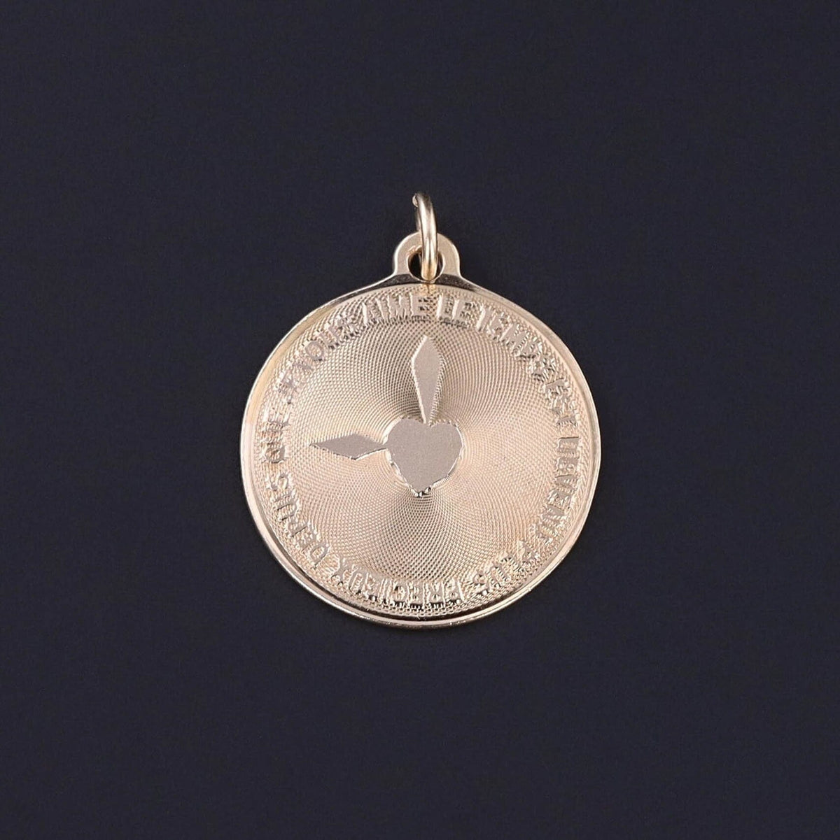 Vintage French Love Token Charm of 14k Gold - Trademark Antiques