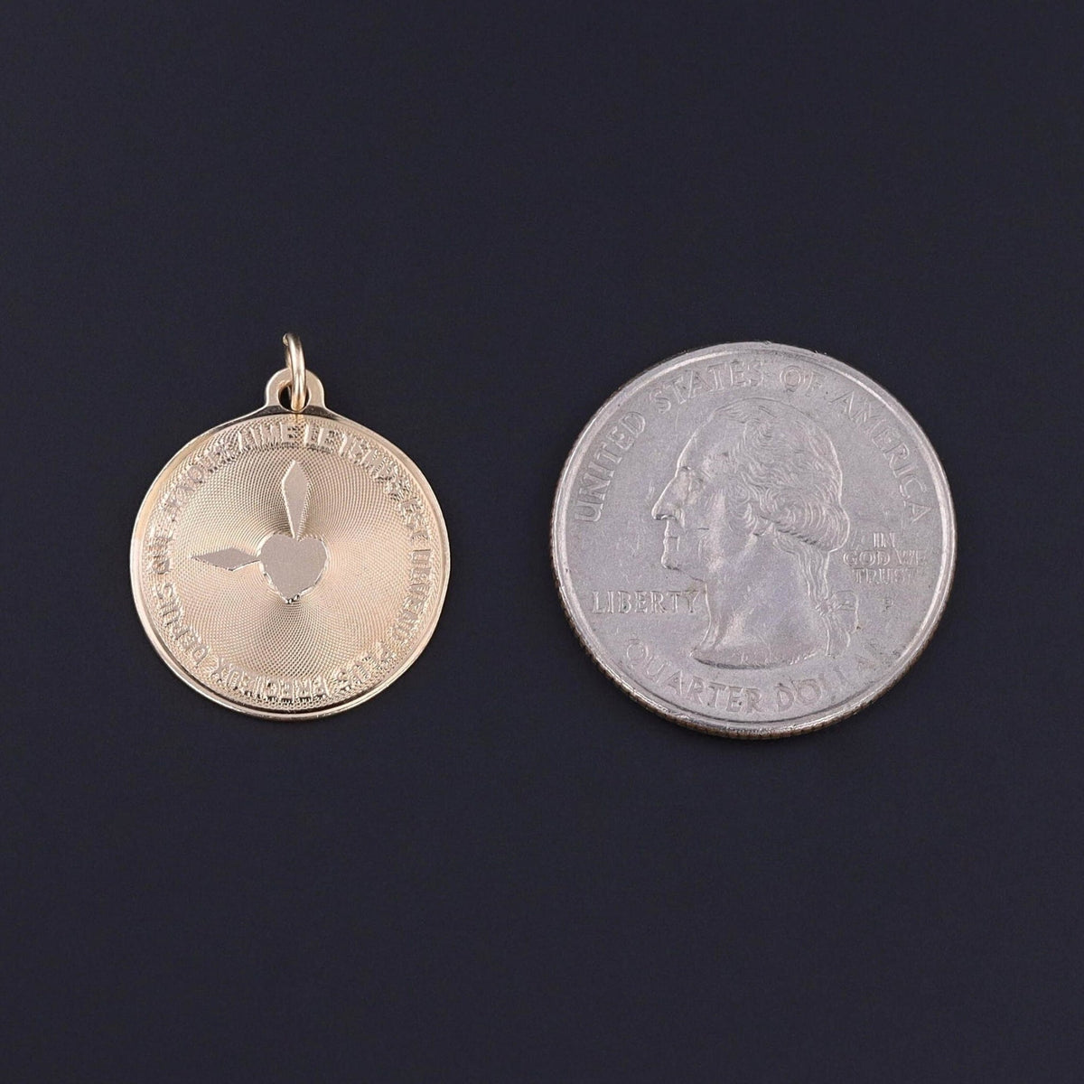 Vintage French Love Token Charm of 14k Gold - Trademark Antiques