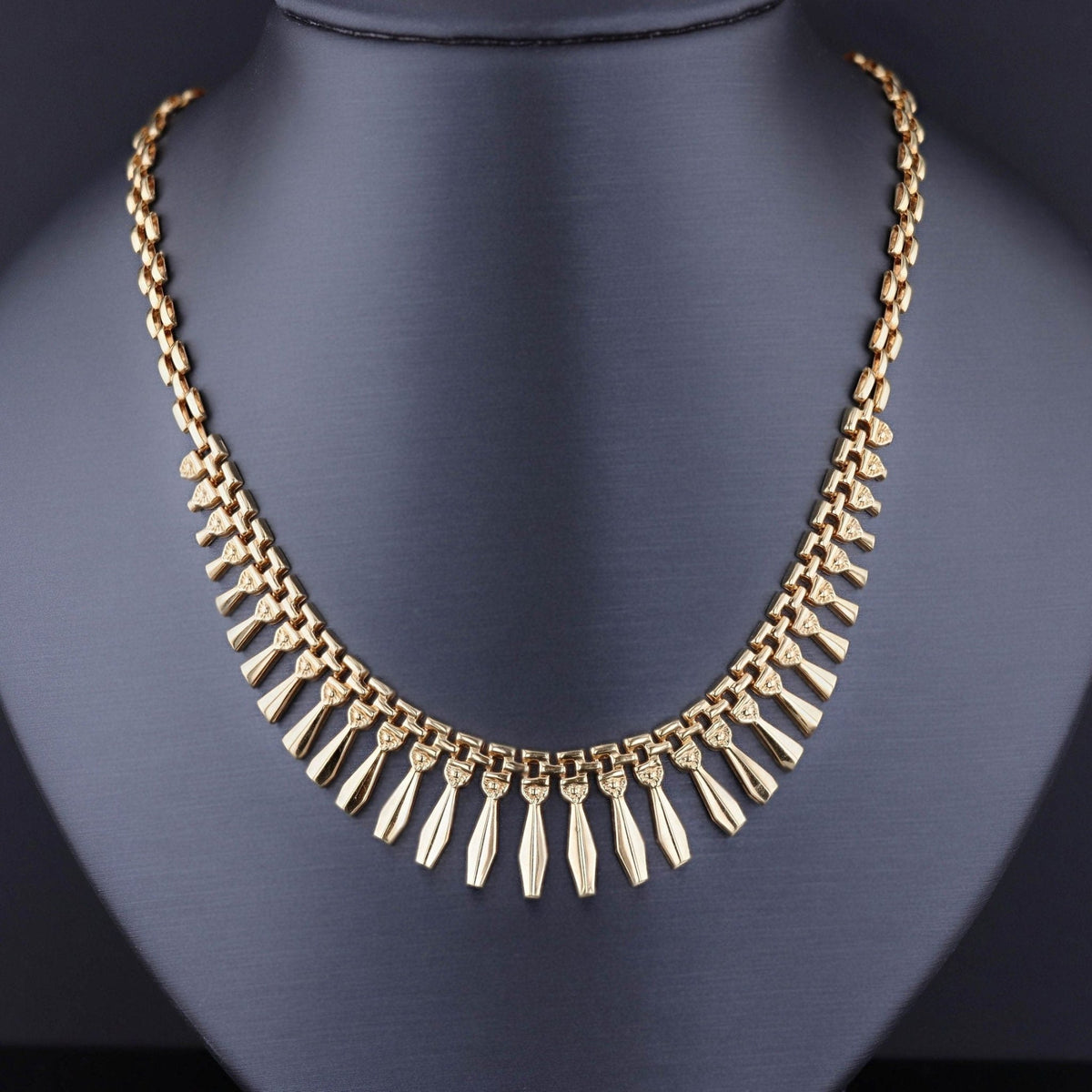 Vintage Fringe Necklace of 14k Gold - Trademark Antiques