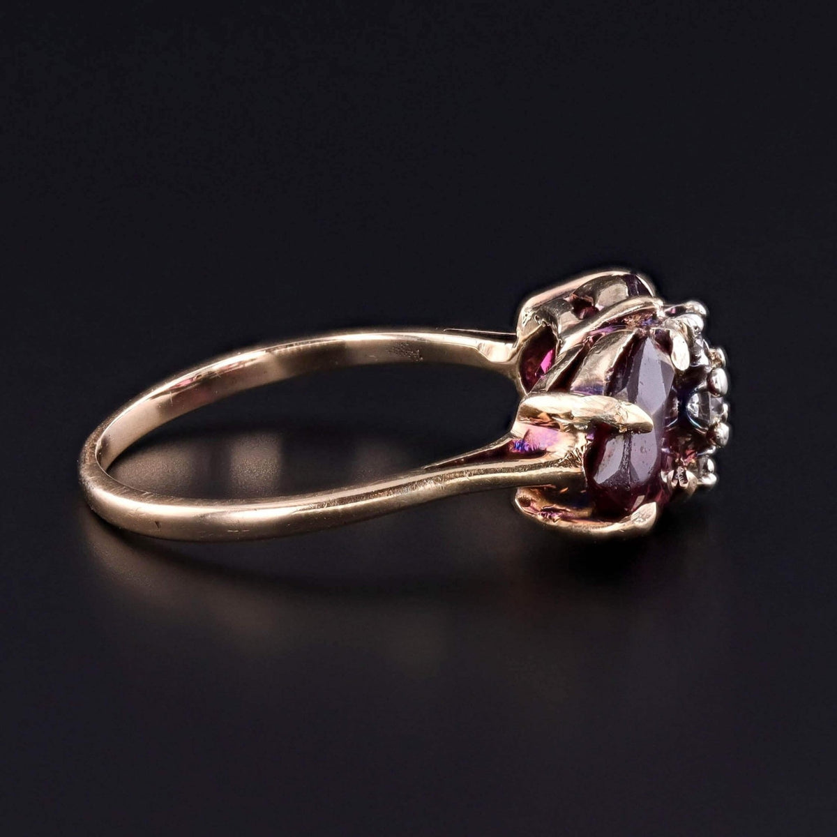 Vintage Garnet Heart Ring of 14k Gold - Trademark Antiques