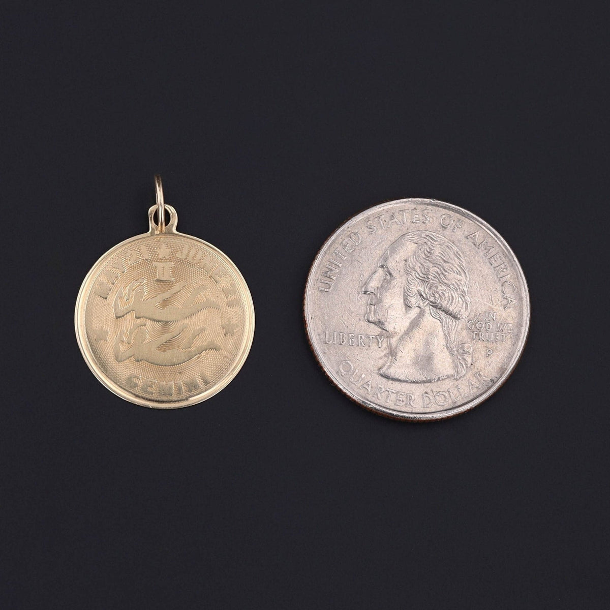 Vintage Gemini Pendant of 14k Gold - Trademark Antiques