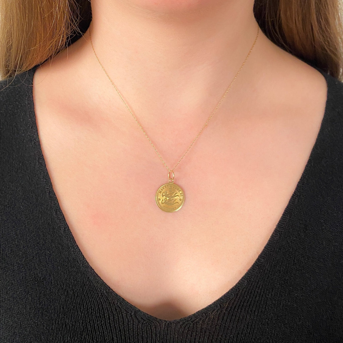 Vintage Gemini Pendant of 14k Gold - Trademark Antiques
