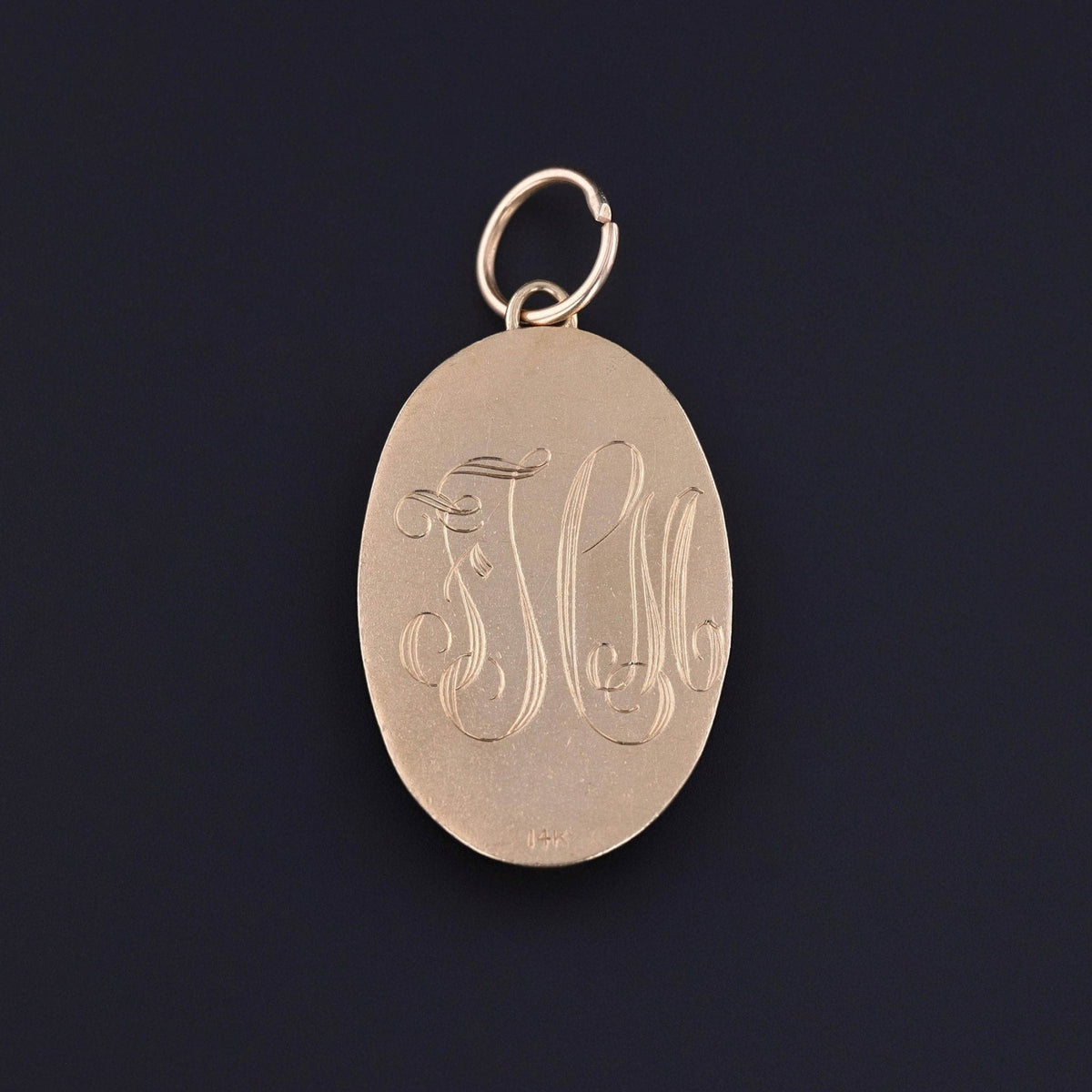 Vintage Gemstone Flower Bakset Pendant of 14k Gold - Trademark Antiques