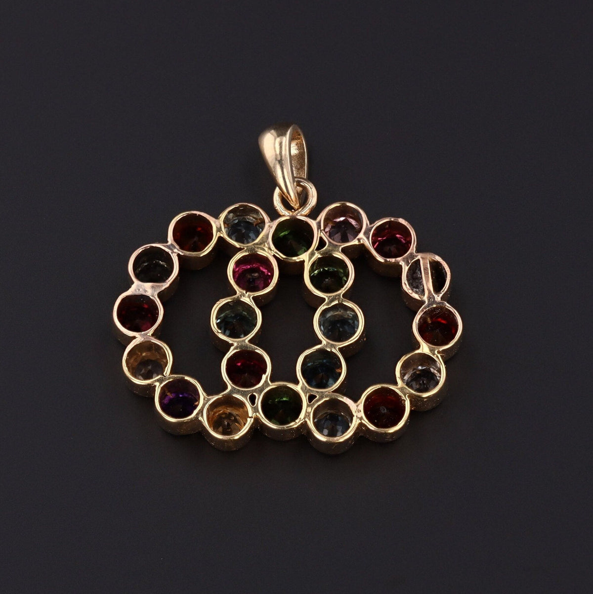 Vintage Gemstone Love Knot Pendant of 14k Gold - Trademark Antiques