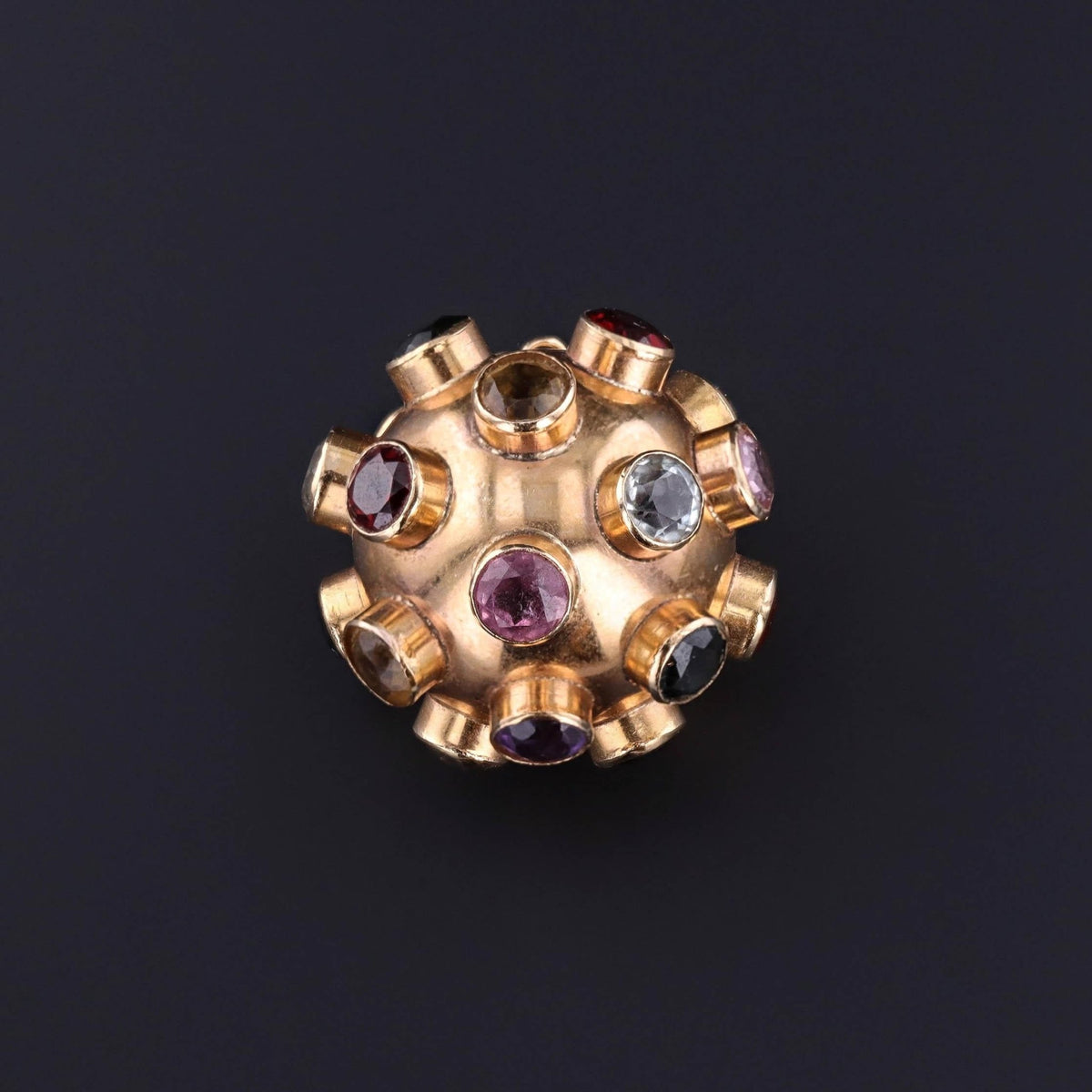 Vintage Gemstone Sputnik Pendant of 15ct Gold - Trademark Antiques
