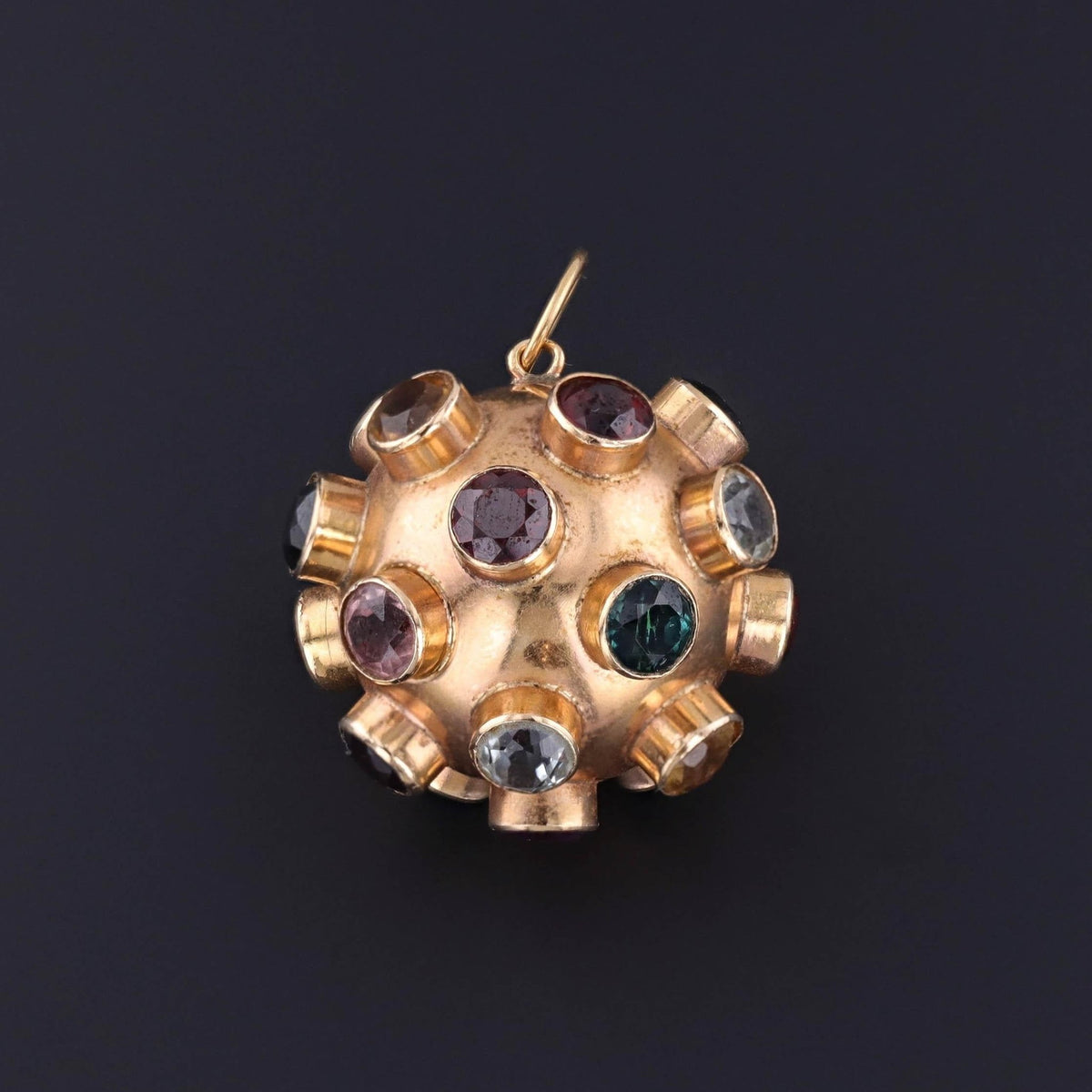 Vintage Gemstone Sputnik Pendant of 15ct Gold - Trademark Antiques