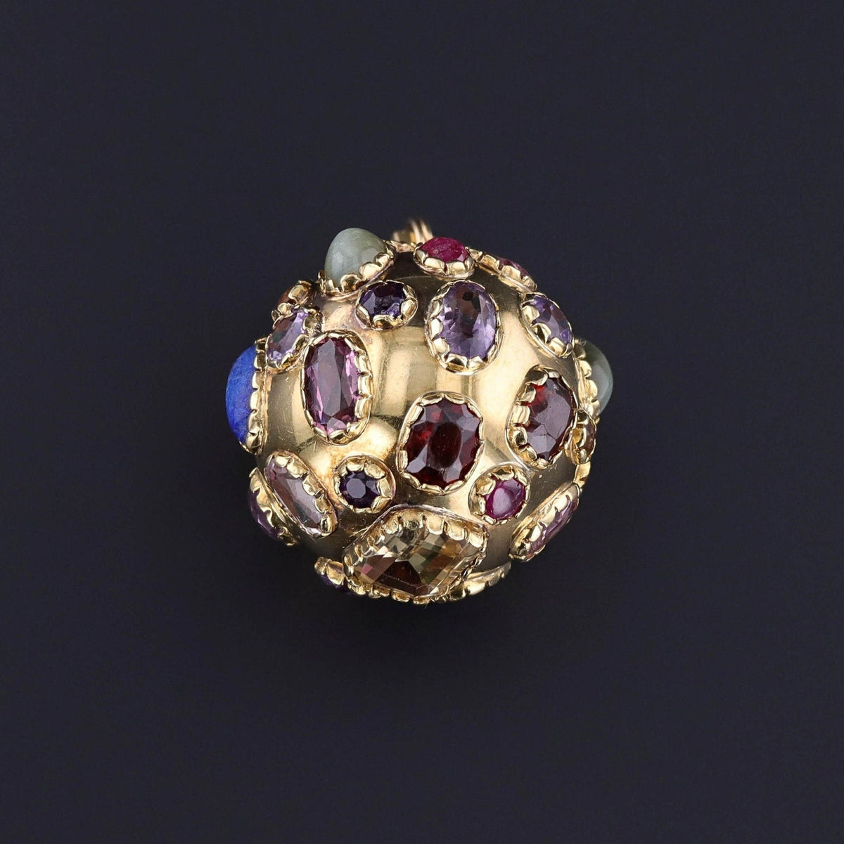 Vintage Gemstone Sputnik Pendant of 18k Gold - Trademark Antiques