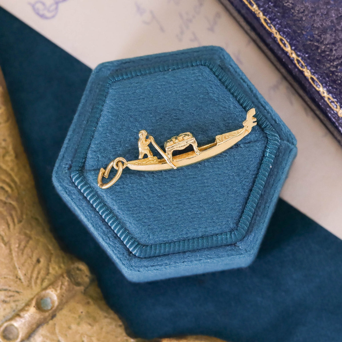 Vintage Gondola Charm of 14k Gold - Trademark Antiques