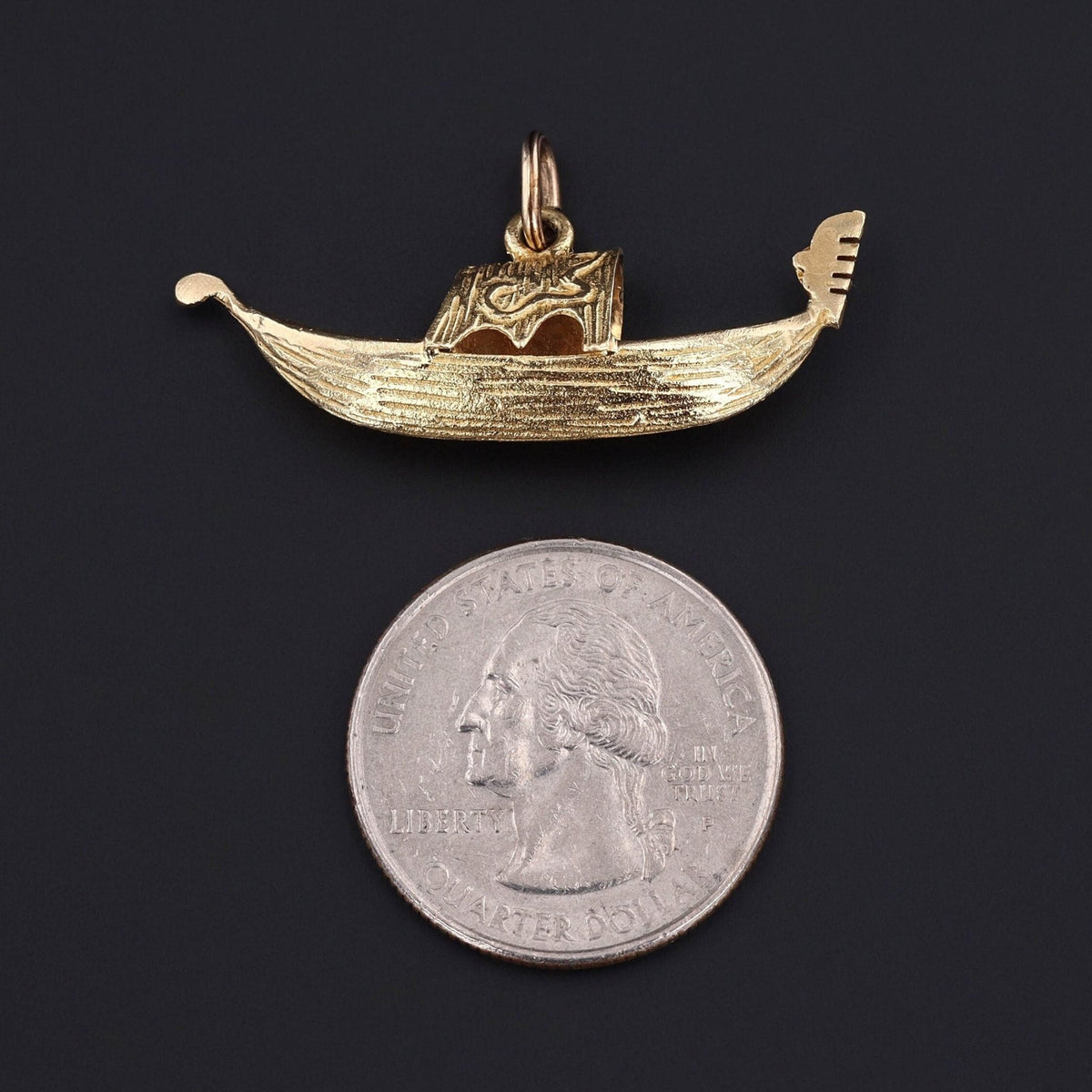 Vintage Gondola Charm of 18k Gold - Trademark Antiques