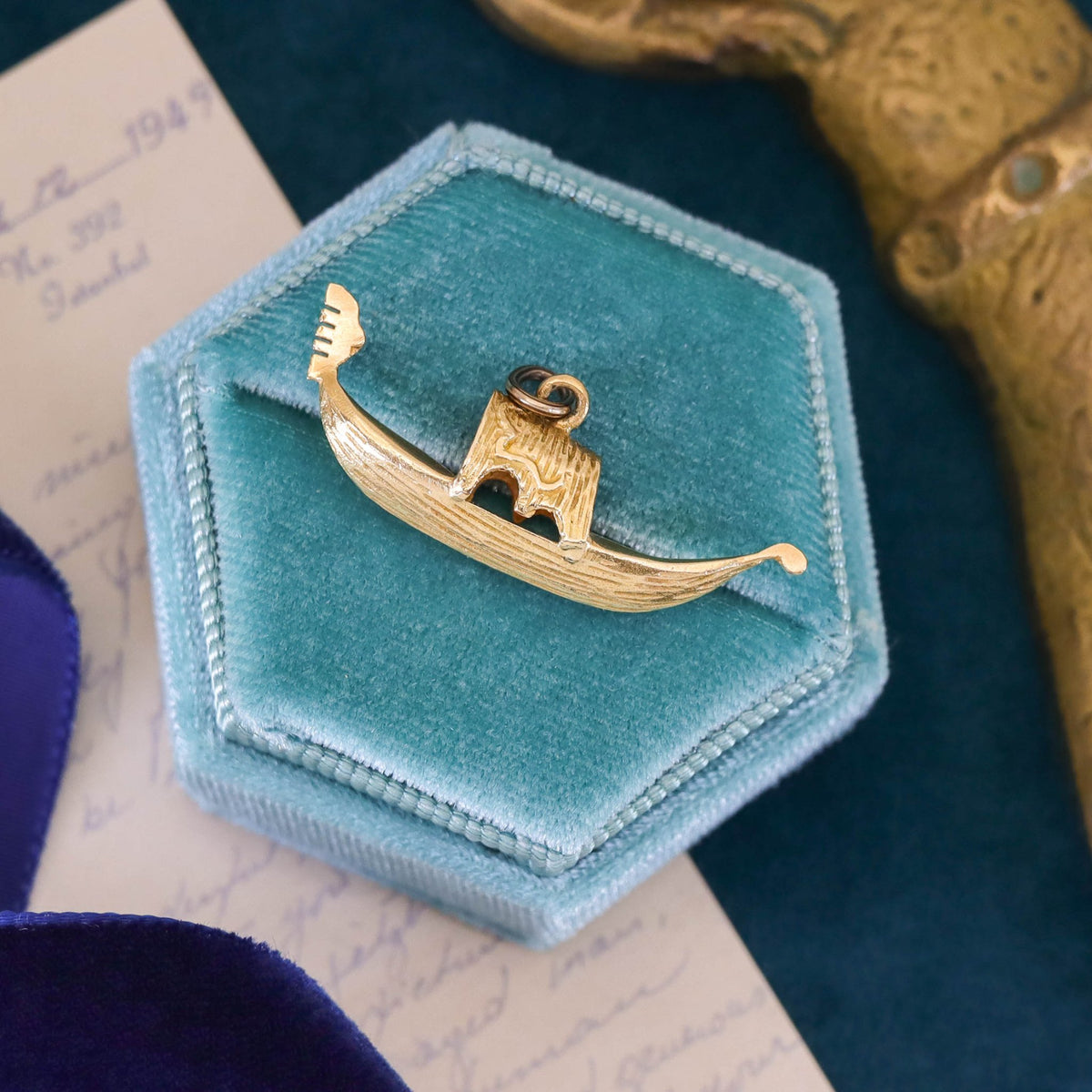 Vintage Gondola Charm of 18k Gold - Trademark Antiques