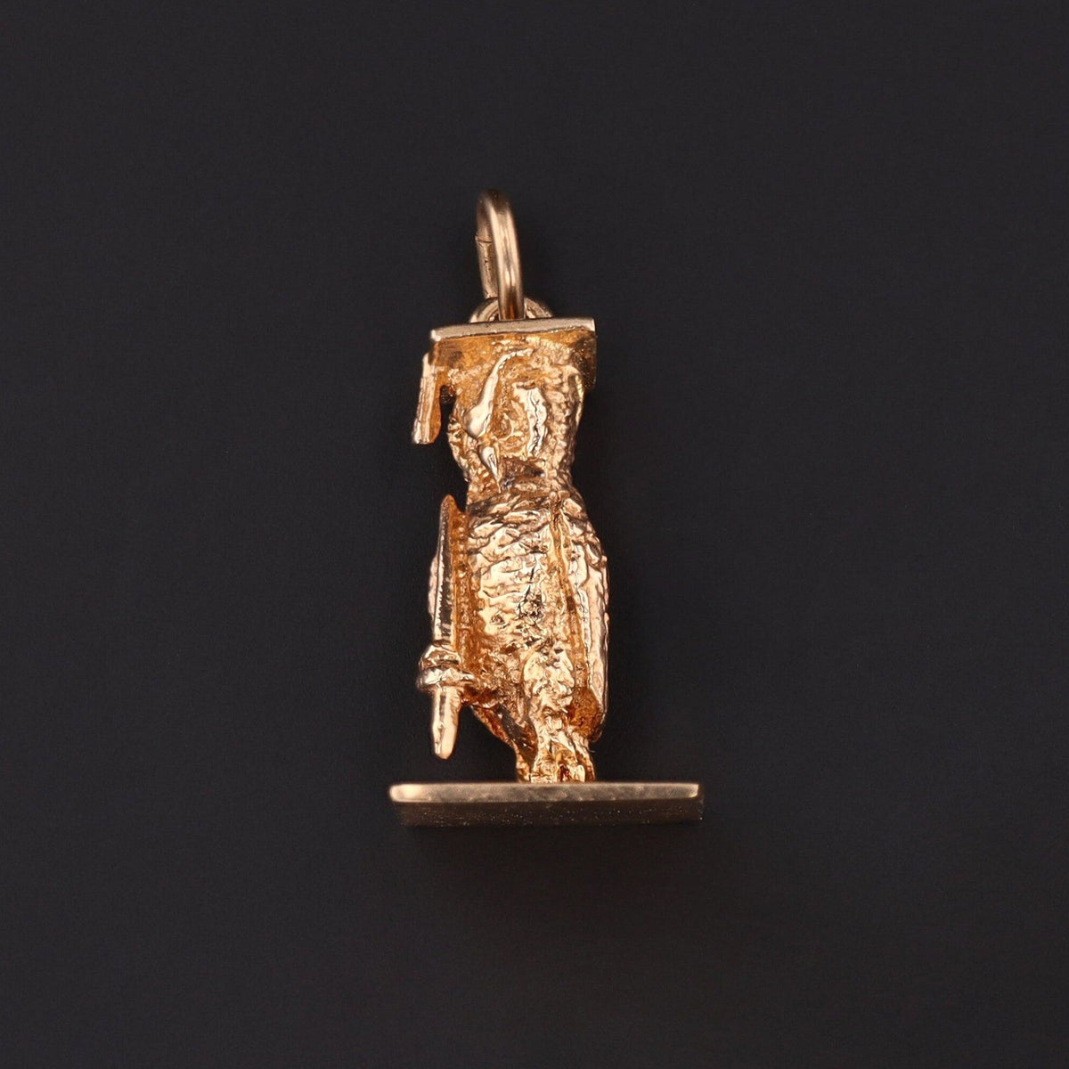 Vintage Graduate Owl Pendant of 14k Gold - Trademark Antiques