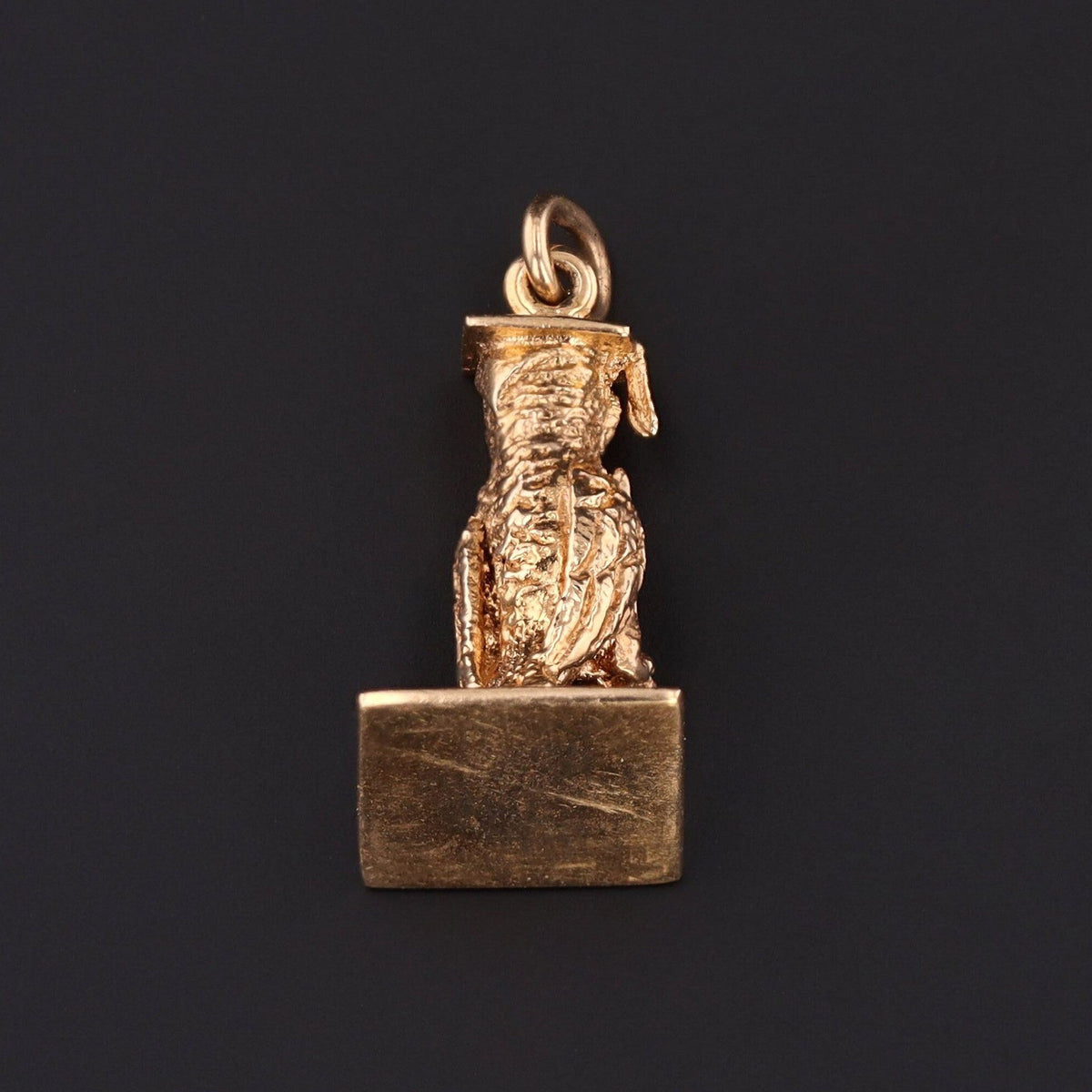 Vintage Graduate Owl Pendant of 14k Gold - Trademark Antiques
