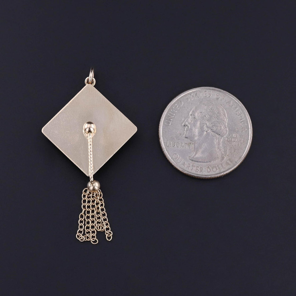 Vintage Graduation Cap Charm of 14k Gold - Trademark Antiques