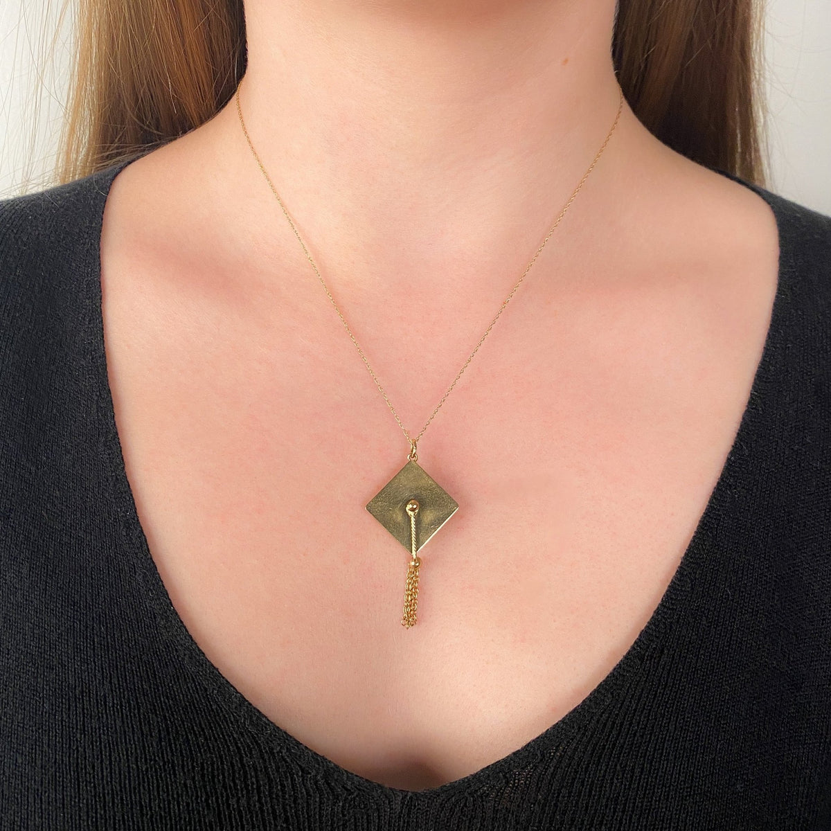 Vintage Graduation Cap Charm of 14k Gold - Trademark Antiques