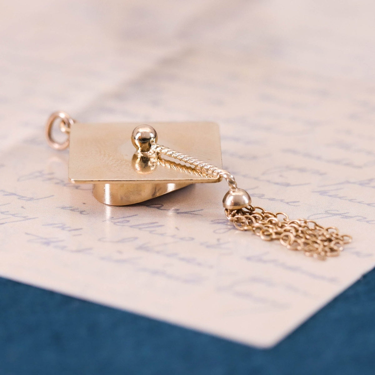 Vintage Graduation Cap Charm of 14k Gold - Trademark Antiques