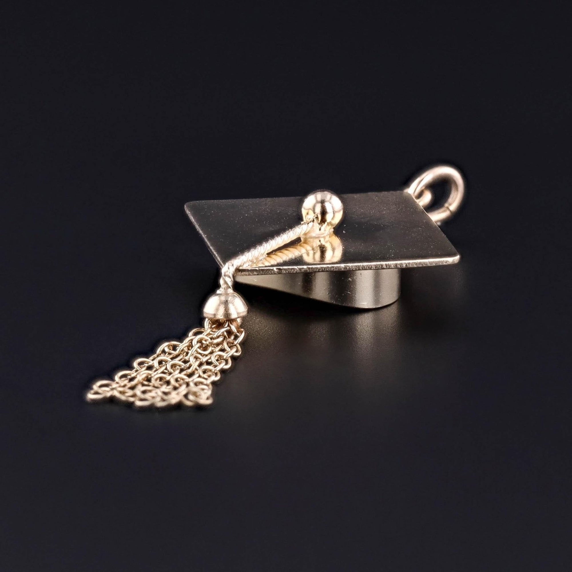 Vintage Graduation Cap Charm of 14k Gold - Trademark Antiques