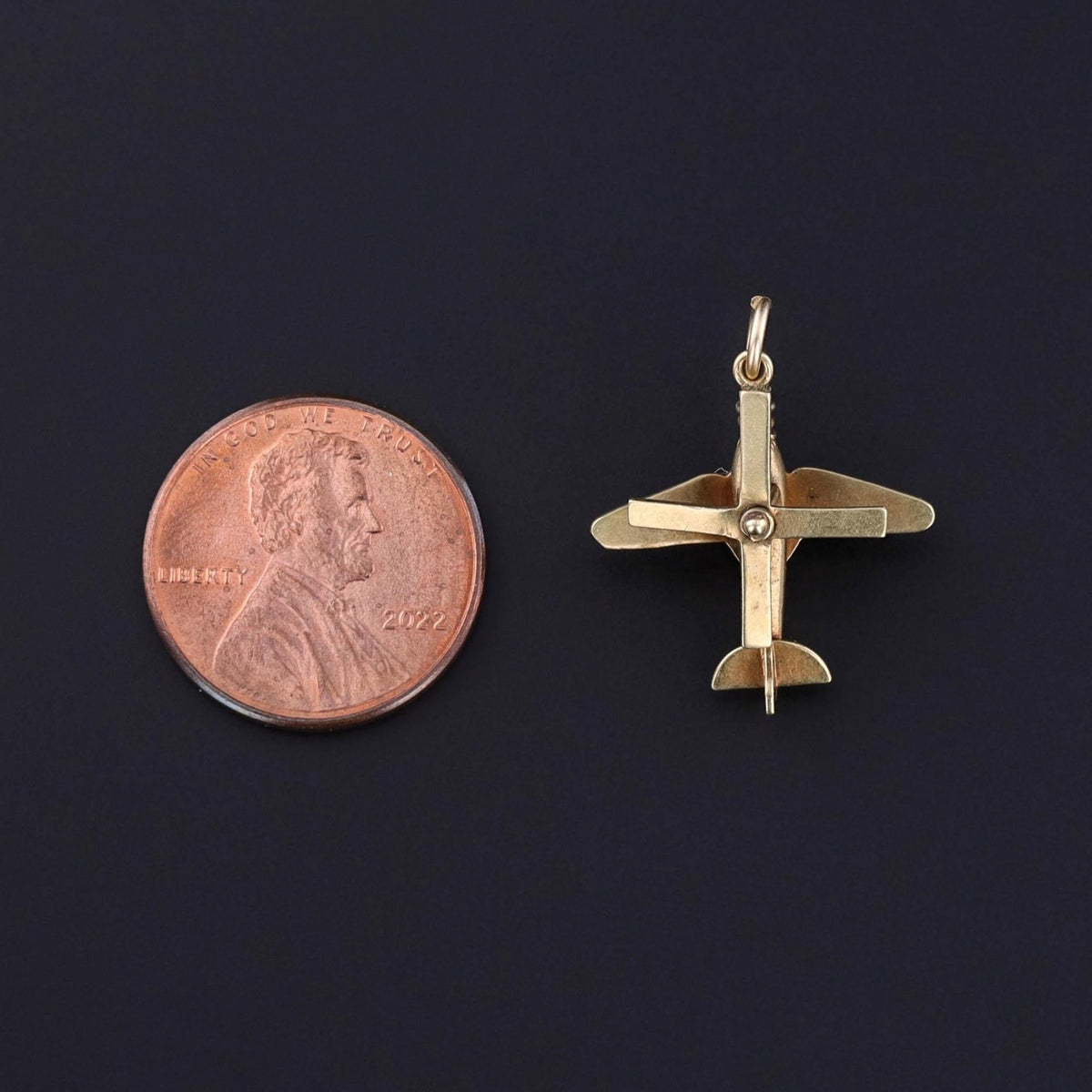 Vintage Gyroplane Charm of 14k Gold - Trademark Antiques