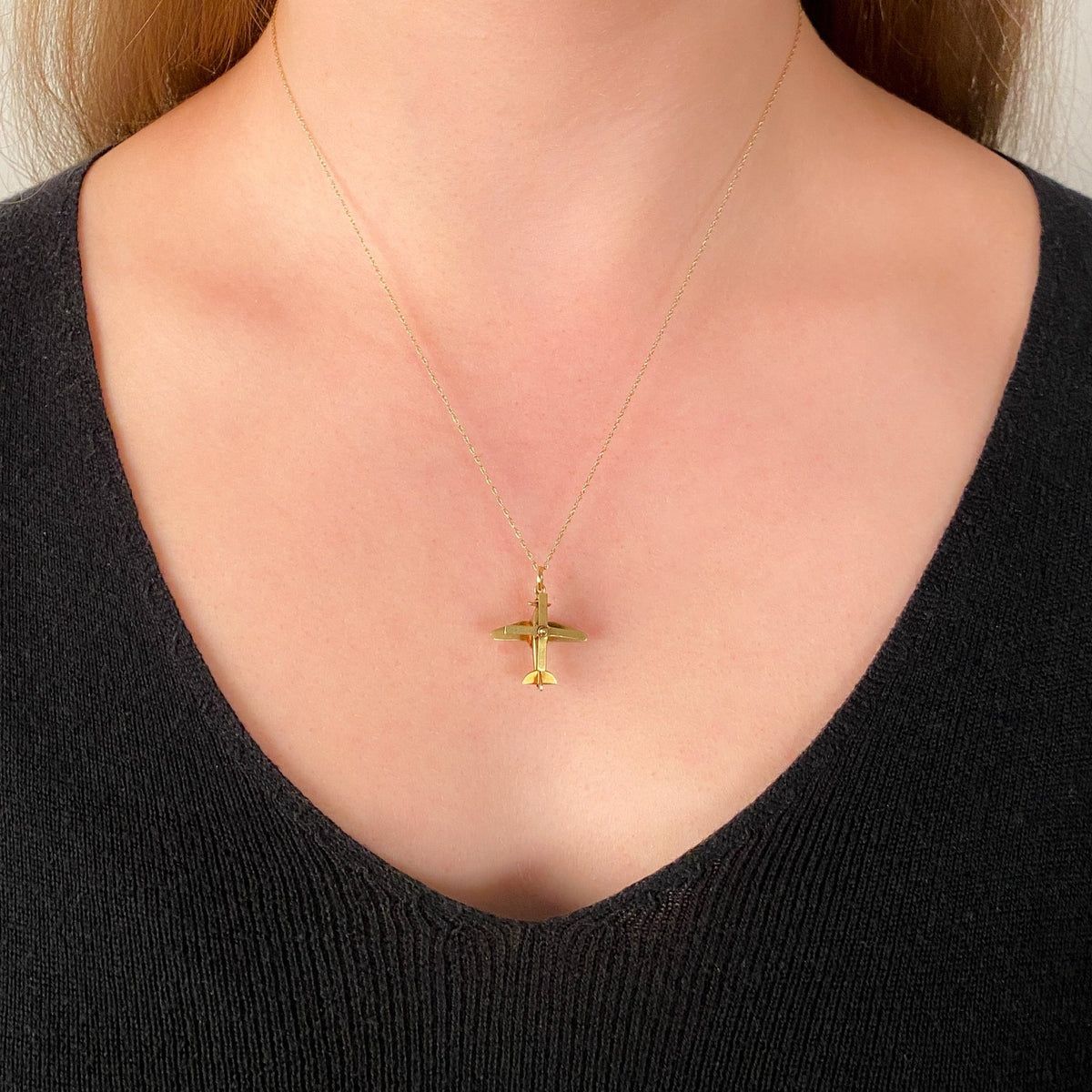 Vintage Gyroplane Charm of 14k Gold - Trademark Antiques