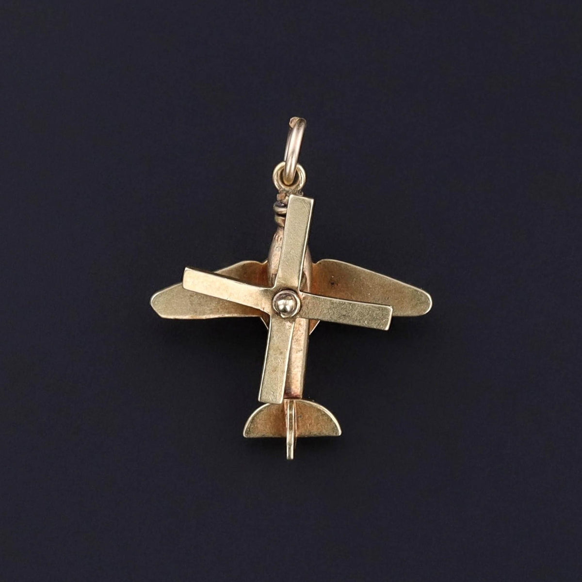 Vintage Gyroplane Charm of 14k Gold - Trademark Antiques