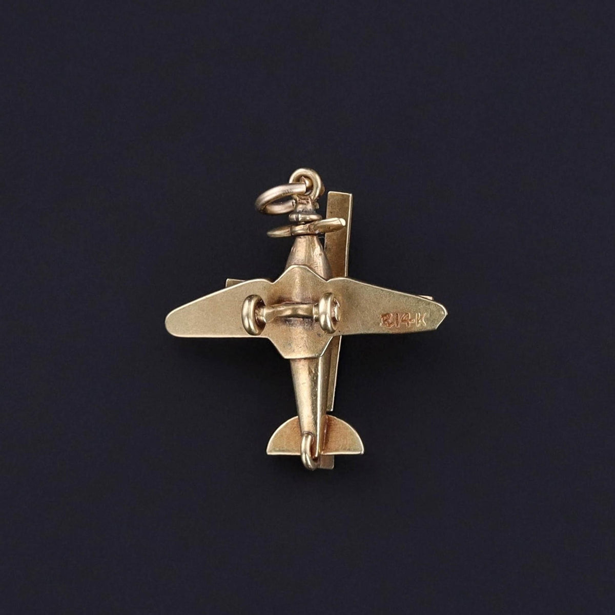 Vintage Gyroplane Charm of 14k Gold - Trademark Antiques