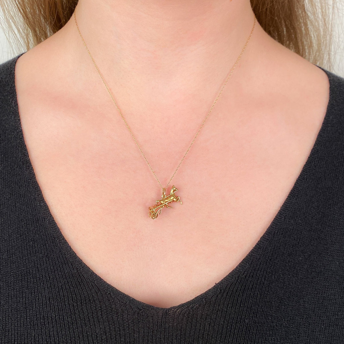 Vintage Harness Racing Charm of 14k Gold - Trademark Antiques