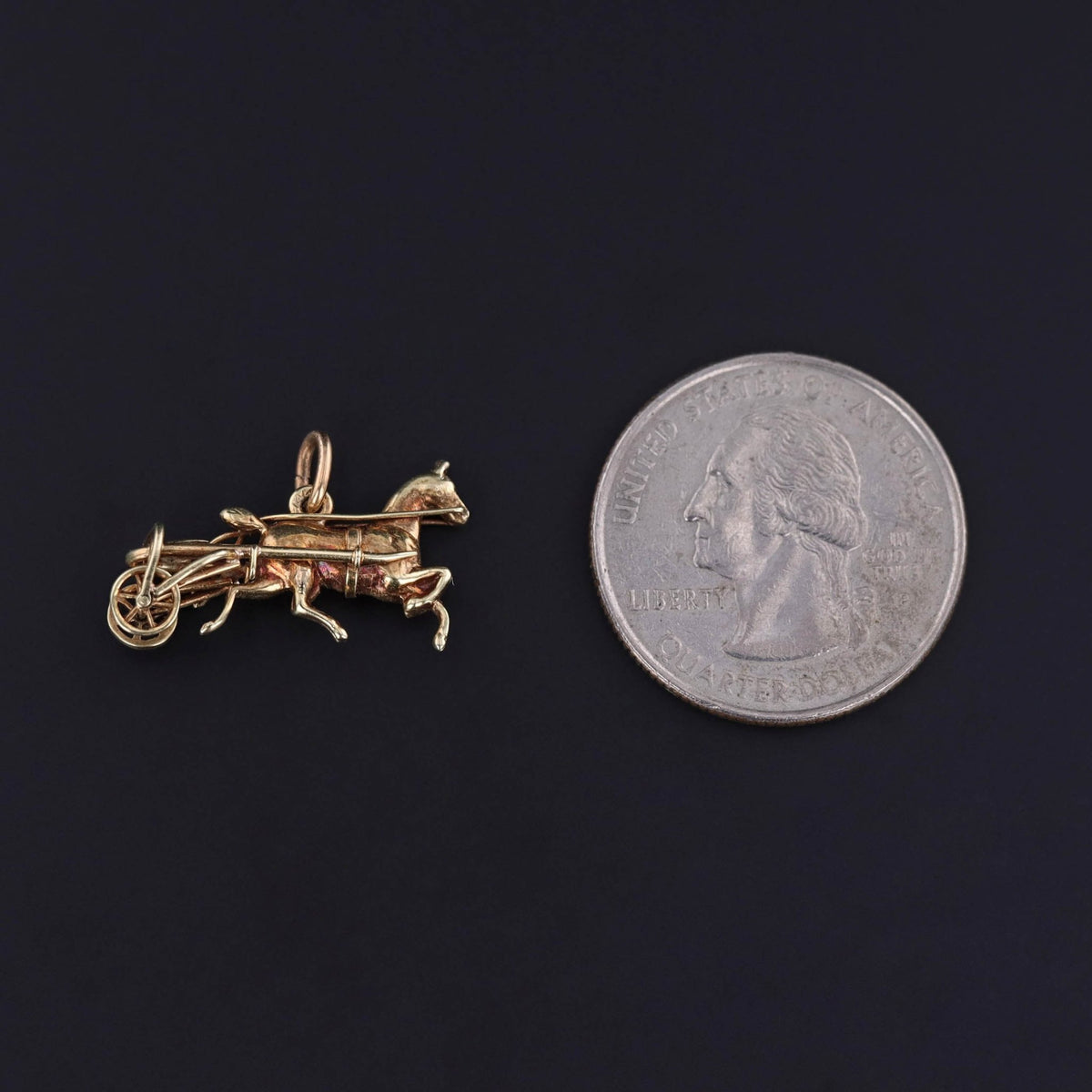 Vintage Harness Racing Charm of 14k Gold - Trademark Antiques
