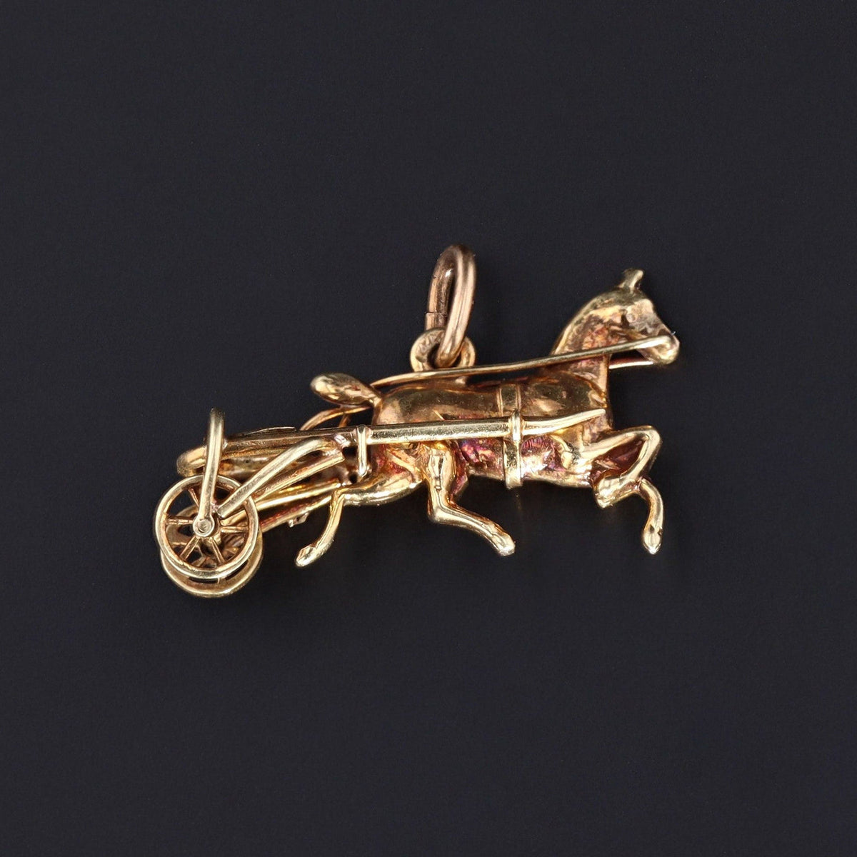 Vintage Harness Racing Charm of 14k Gold - Trademark Antiques
