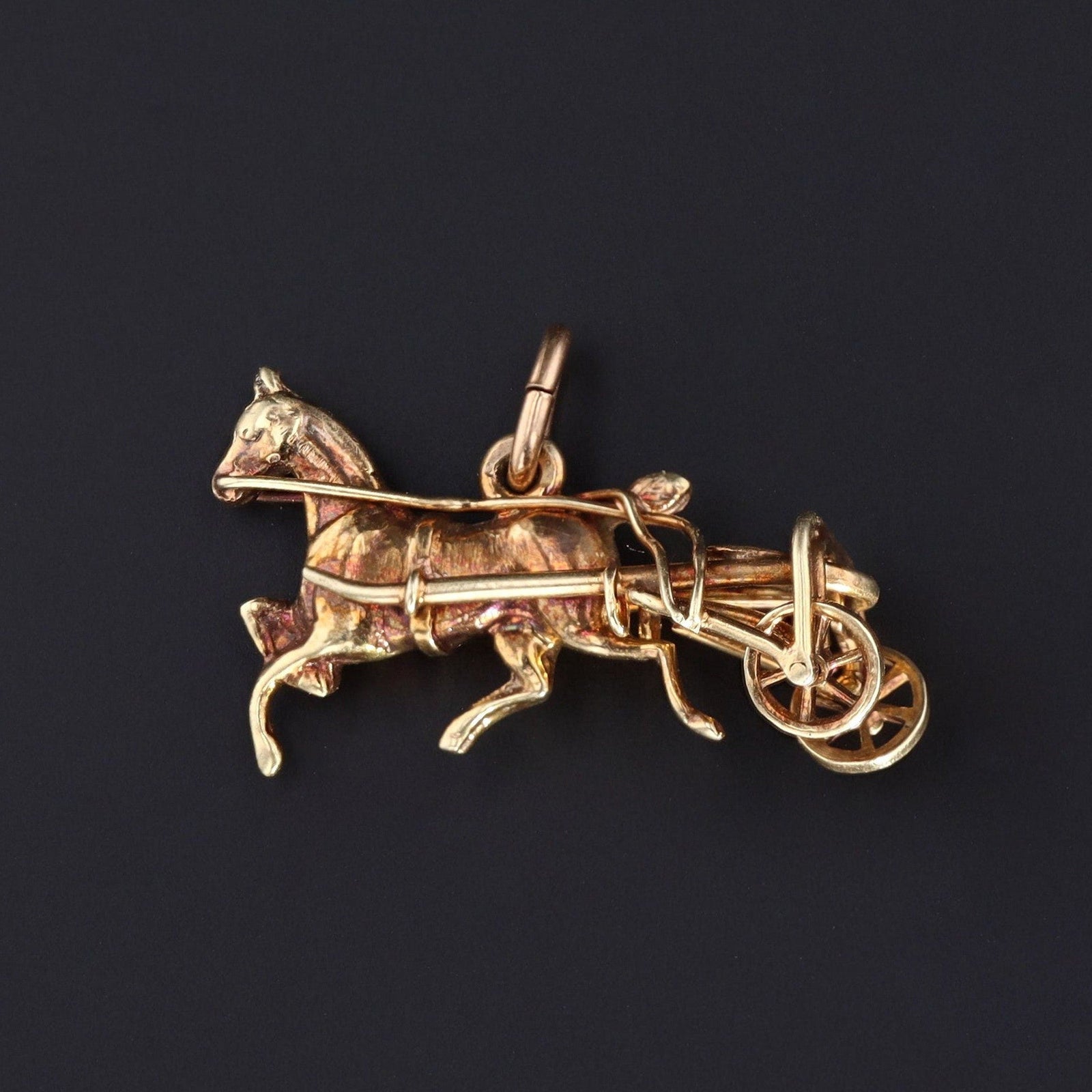 Vintage Harness Racing Charm of 14k Gold - Trademark Antiques