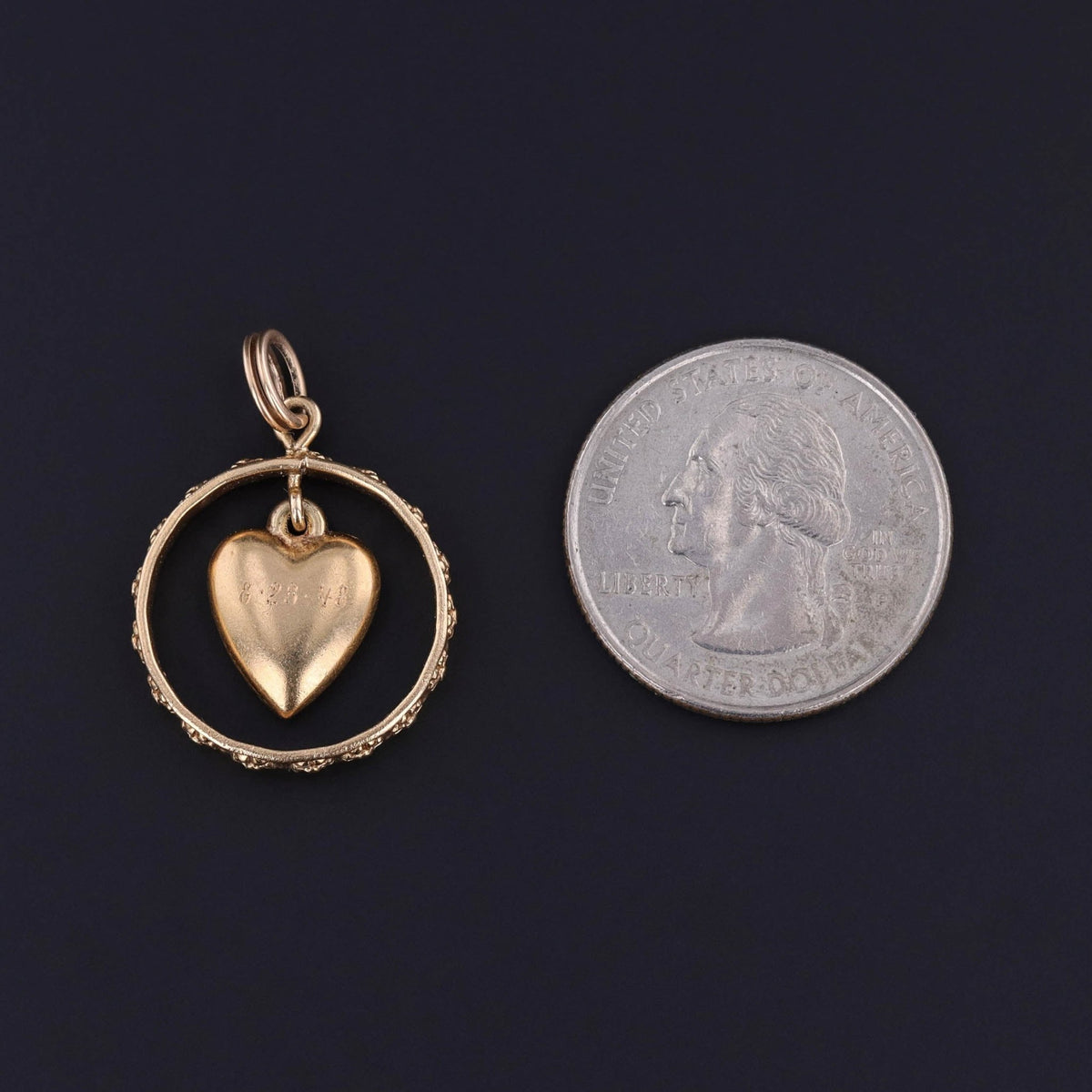Vintage Heart Pendant | 14k Gold Pendant - Trademark Antiques