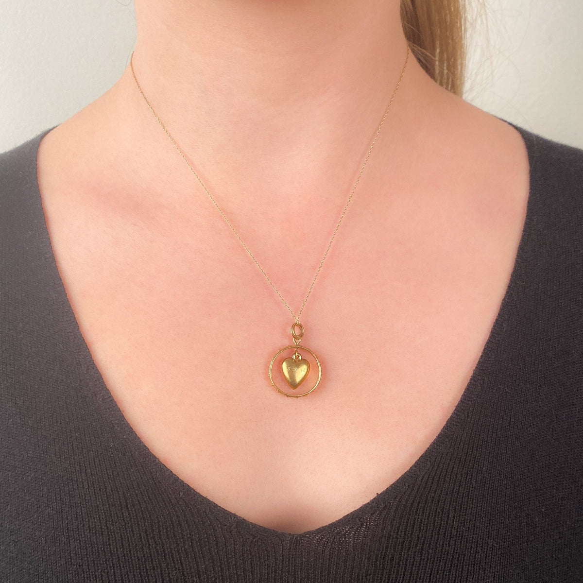 Vintage Heart Pendant | 14k Gold Pendant - Trademark Antiques