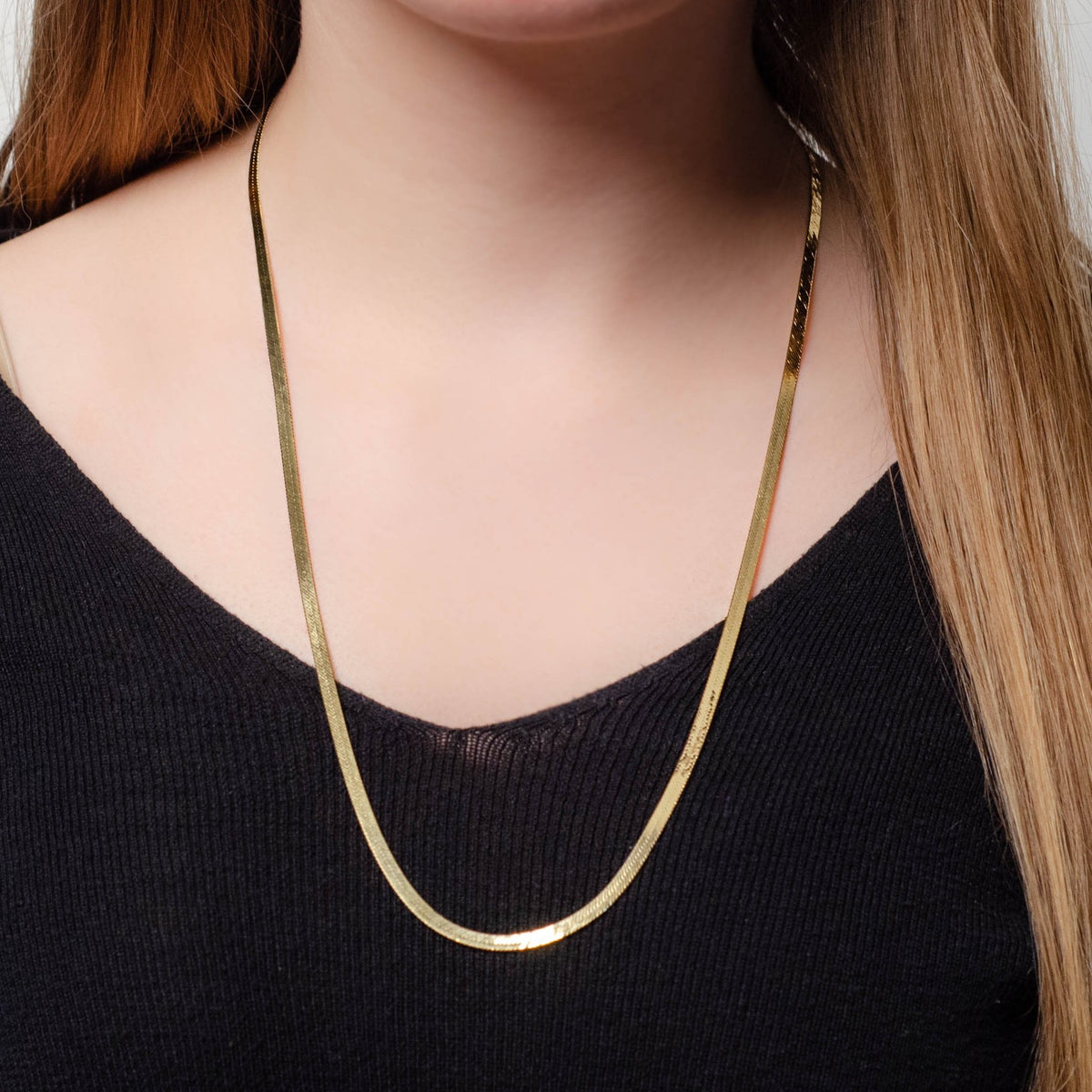 Vintage Herringbone Chain of 14k Gold - Trademark Antiques