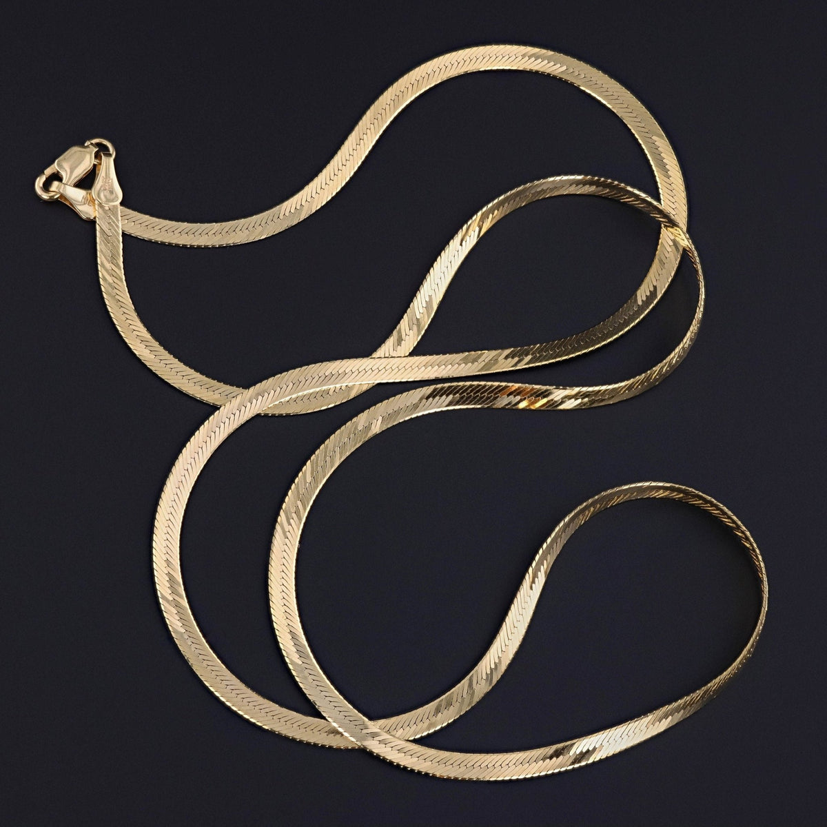 Vintage Herringbone Chain of 14k Gold - Trademark Antiques