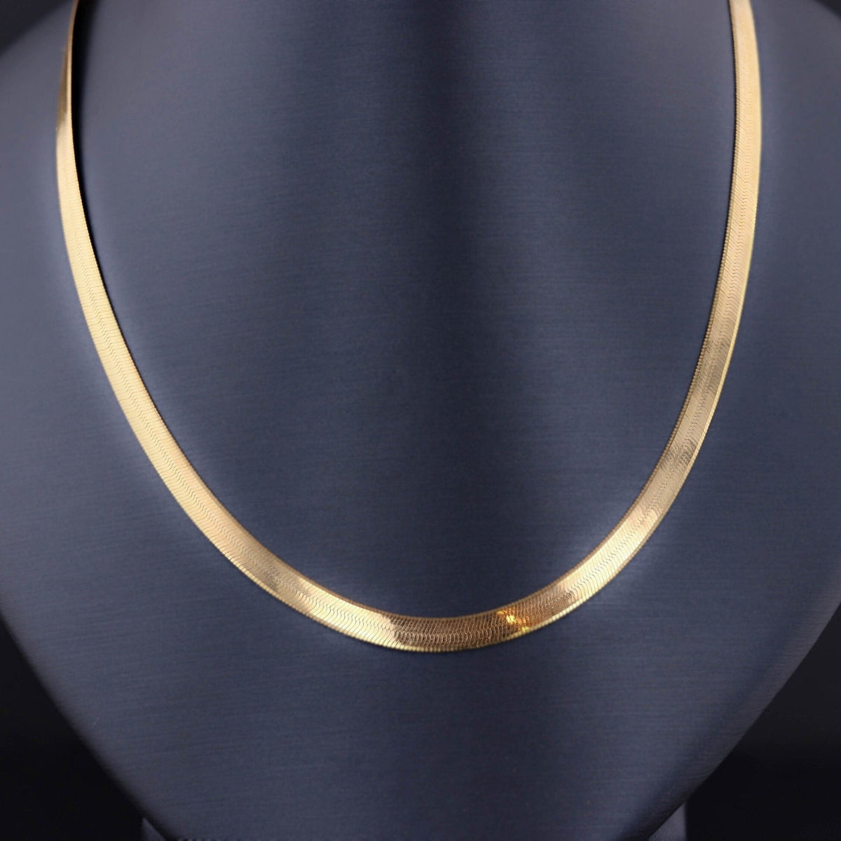Vintage Herringbone Chain or Necklace of 14k Gold - Trademark Antiques