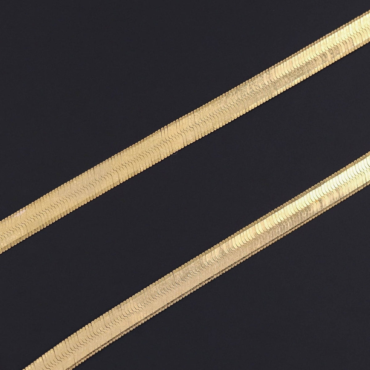 Vintage Herringbone Chain or Necklace of 14k Gold - Trademark Antiques