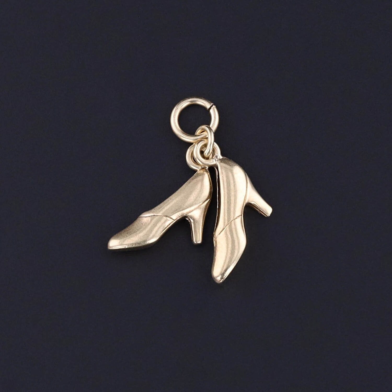 Vintage High Heels Shoe Charm of 14k Gold - Trademark Antiques