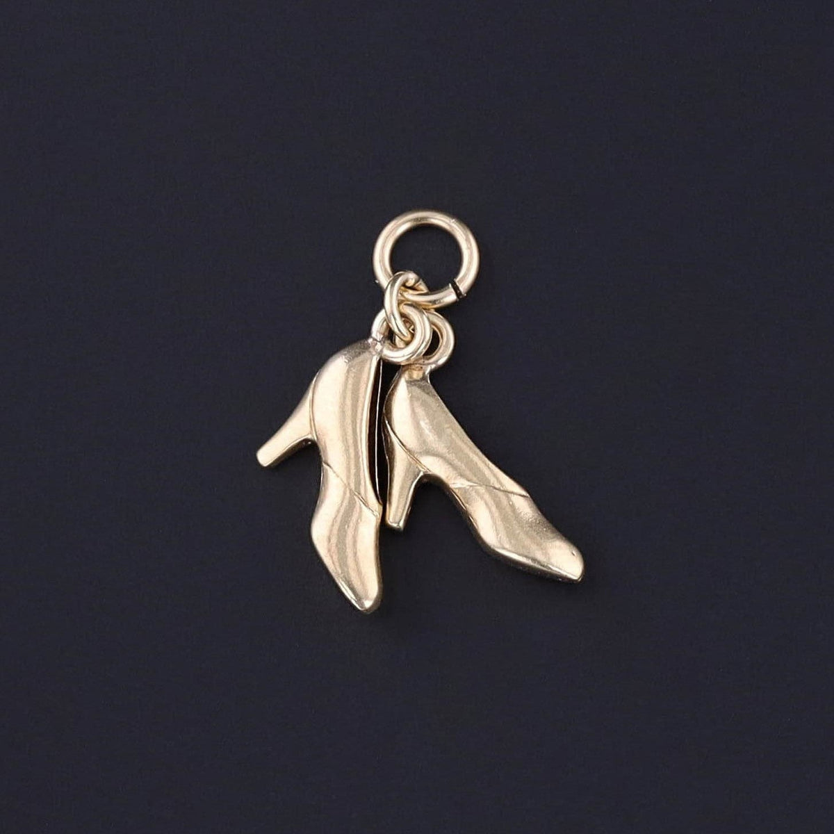 Vintage High Heels Shoe Charm of 14k Gold - Trademark Antiques