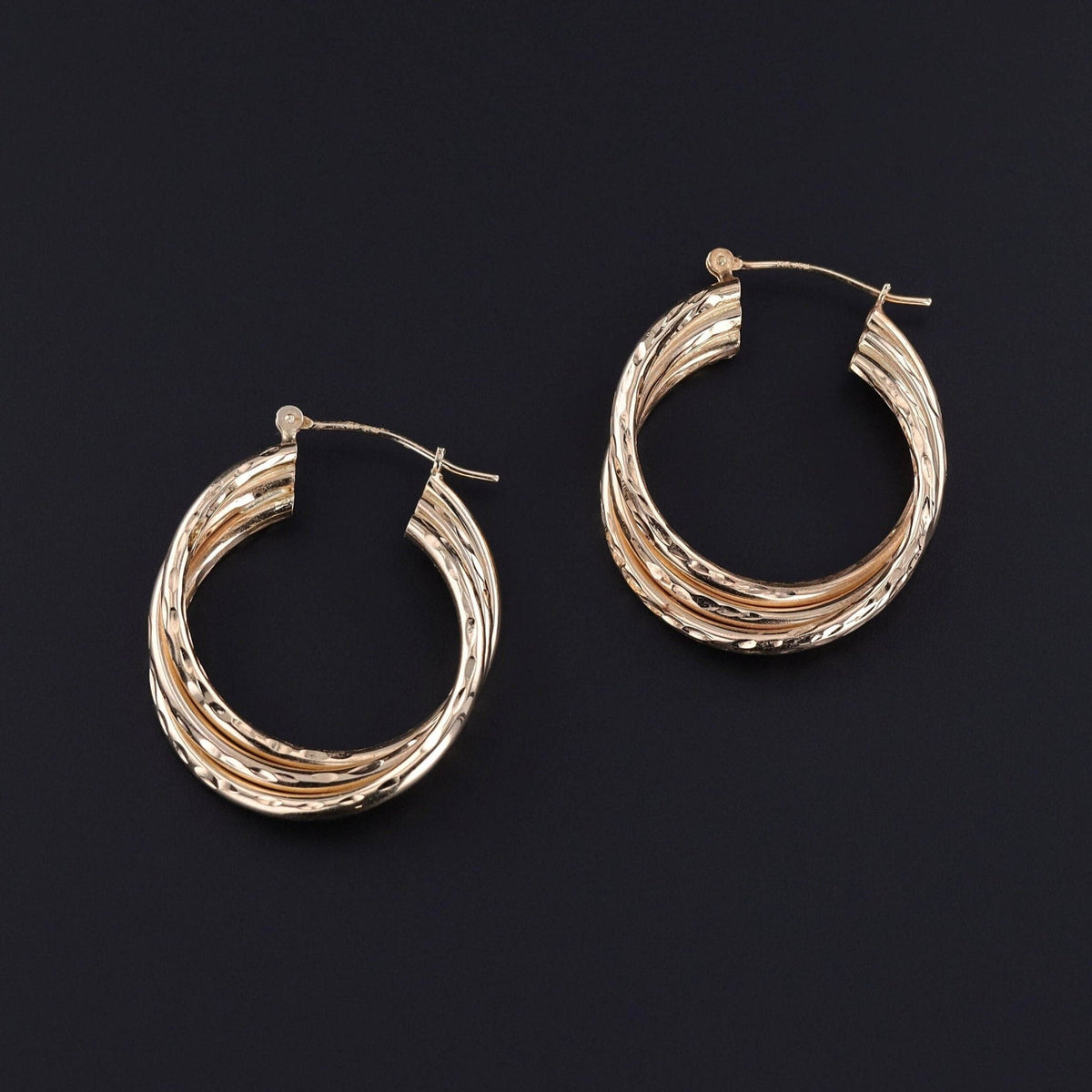 Vintage Hoop Earrings of 14k Gold - Trademark Antiques