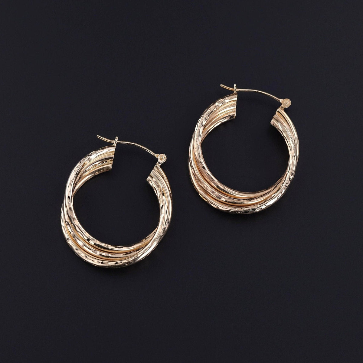 Vintage Hoop Earrings of 14k Gold - Trademark Antiques