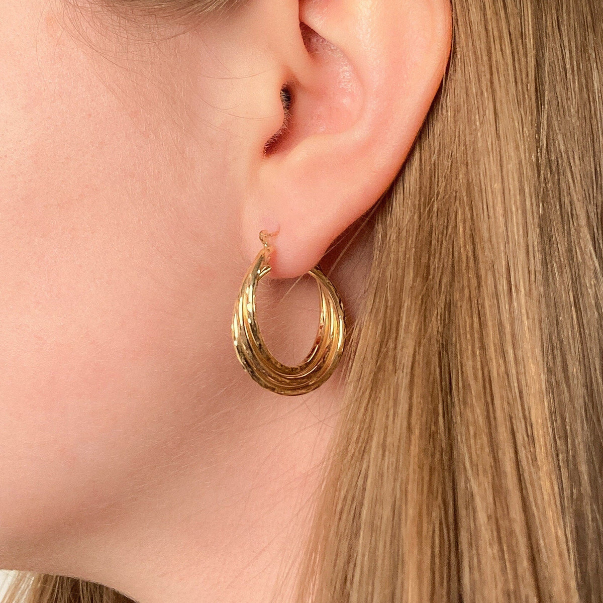 Vintage Hoop Earrings of 14k Gold - Trademark Antiques