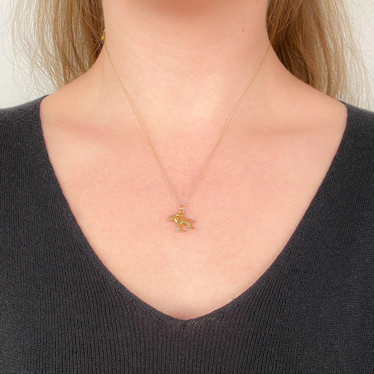 Vintage Horse Racing Charm of 14k Gold - Trademark Antiques