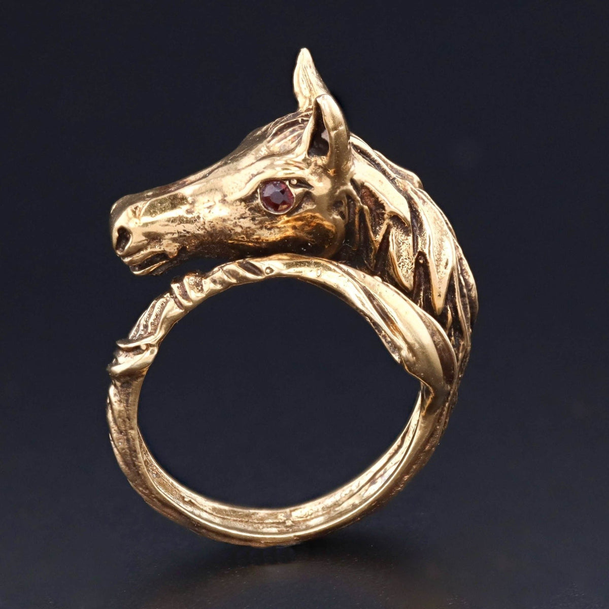 Vintage Horse Wrap Around Ring of 14k Gold - Trademark Antiques